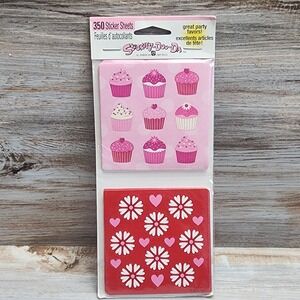 American Greetings Sticky-Doo-Da 350 Sticker Sheets Cupcakes Flowers Hearts New